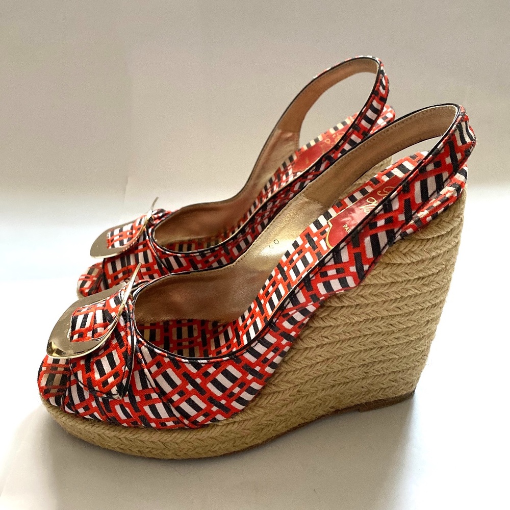 Roger Vivier peep toe slingback wedge